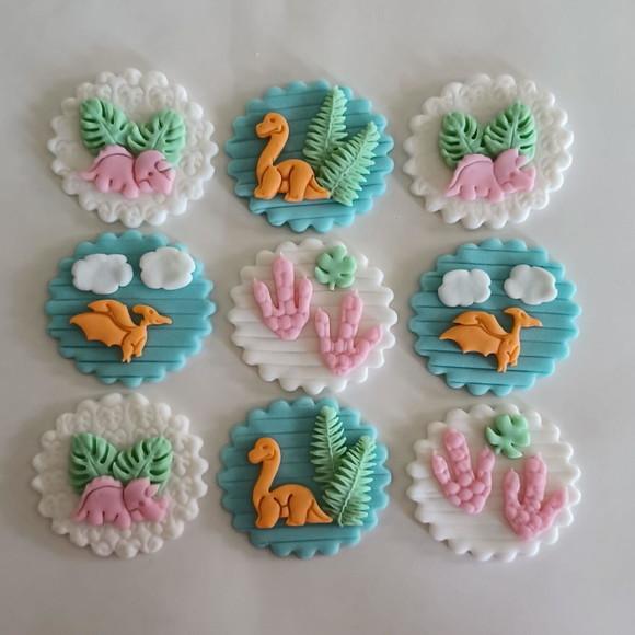 10 Confeitos de Açúcar 5cm Dino Baby