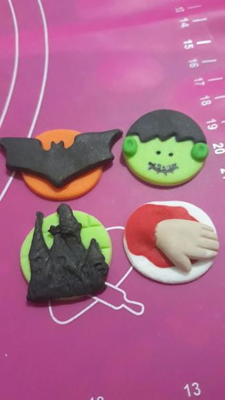 10 unid Apliques Açúcar Halloween