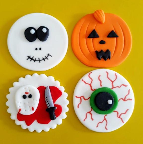 10 Unid Apliques Cupcakes Halloween