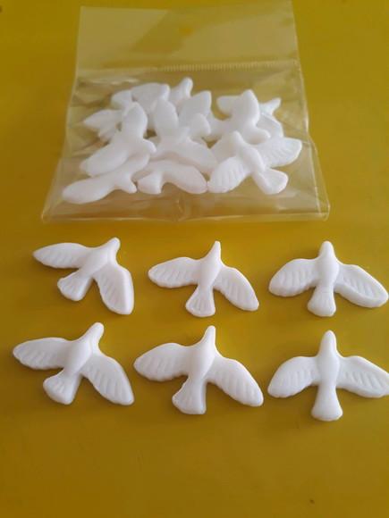 12 Pombas de Açúcar para Doces e Chocolates Batizado
