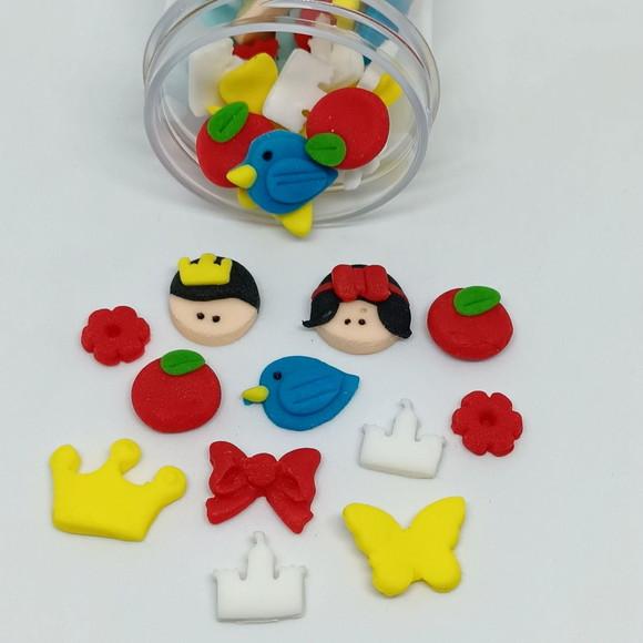 40 Mini Confeitos de Açúcar Branca de Neve