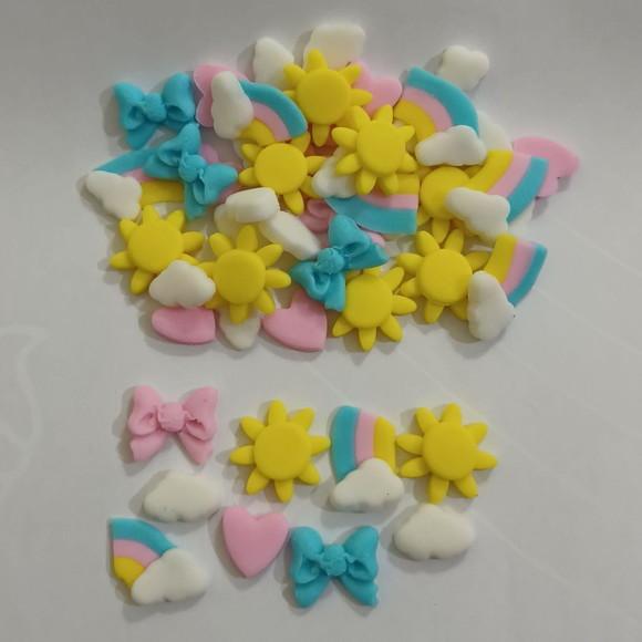40 Mini Confeitos de Açúcar Raio de Sol para Doces