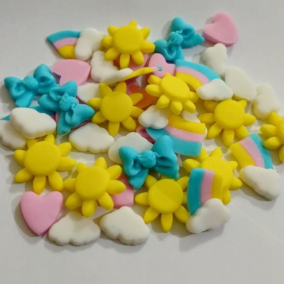 40 Mini Confeitos de Açúcar Raio de Sol para Doces