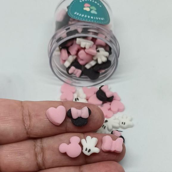 Mini Confeitos para Doces Minnie Rosa