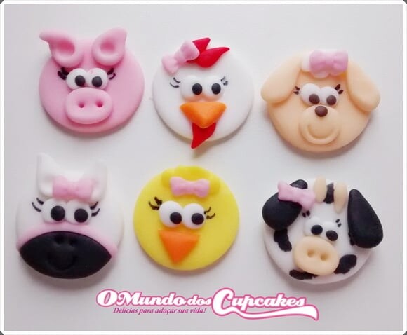 Confeitos de açúcar 3cm Fazendinha