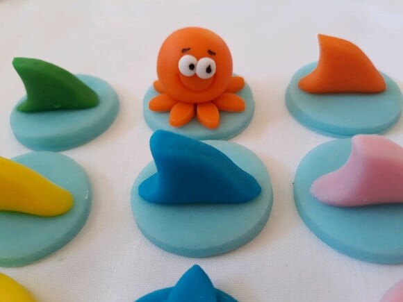 Confeitos de Açúcar 3cm Baby Shark