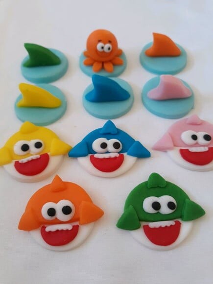 Confeitos de Açúcar 3cm Baby Shark