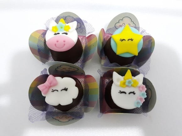 Confeitos de Açúcar 3cm Unicornio