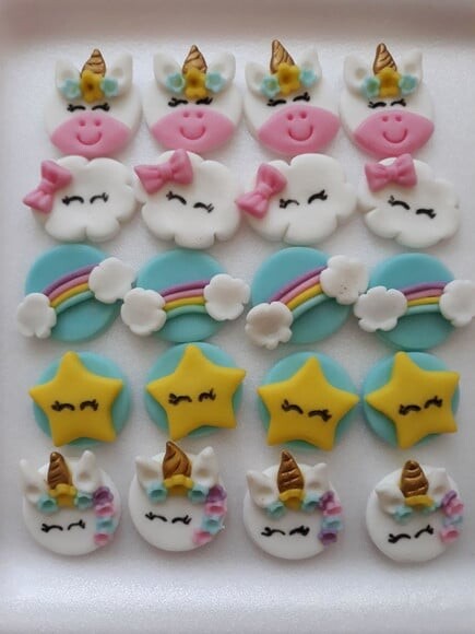 Confeitos de Açúcar 3cm Unicornio