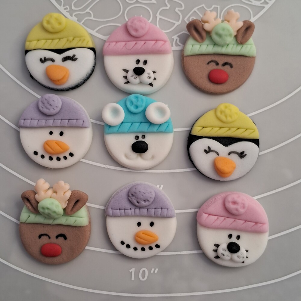 Confeitos de Açúcar 3cm Bichinhos Frio Inverno