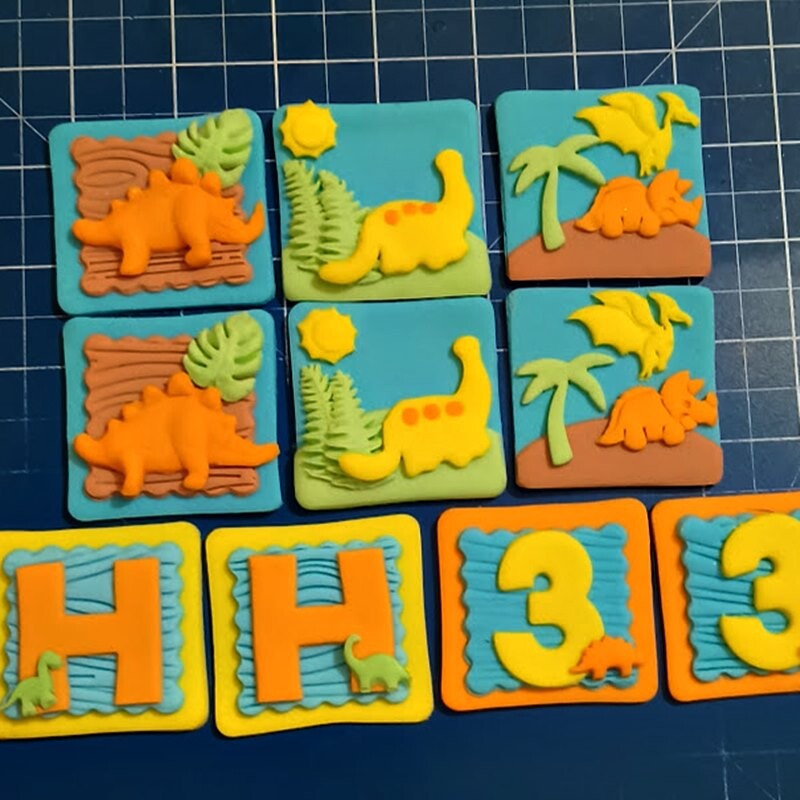 Confeitos de Açúcar 6x6cm Dino Baby