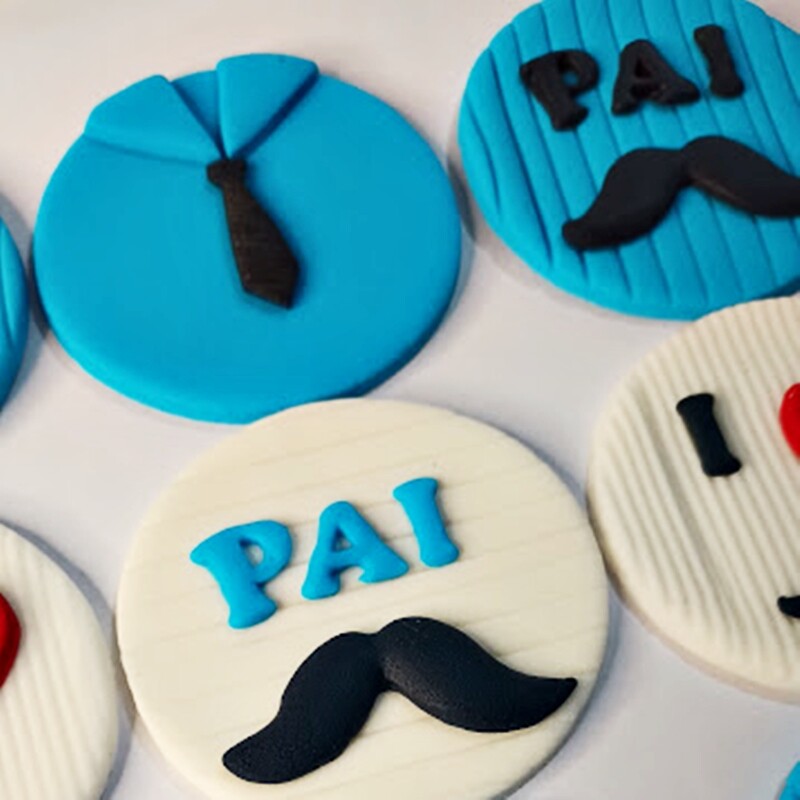 Apliques de Açúcar 5cm Dia dos Pais para decorar doces