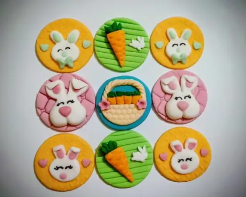 10 Apliques de Açúcar 4cm Páscoa para Pão de Mel