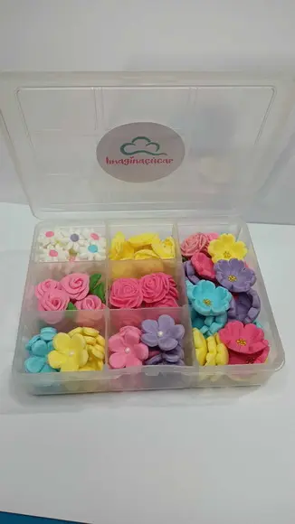 Box 100 Flores de Açúcar para Decorar Doces Casamento