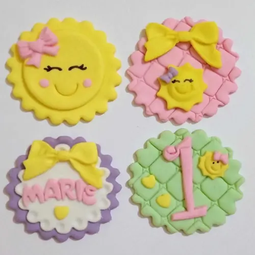 10 Apliques 6cm Raio de Sol para Decorar Doces