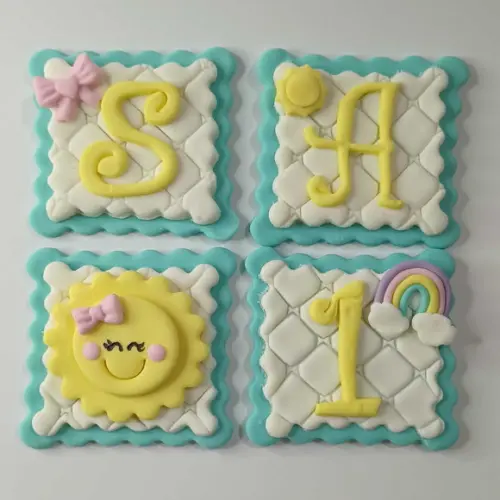 10 Apliques 6x6cm Raio de Sol para Decorar Doces