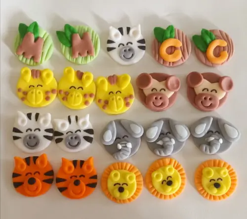 20 Apliques 3cm Safari para Decorar Doces