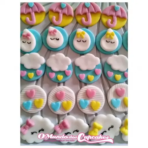 10 Apliques 3 cm Chuva de Amor