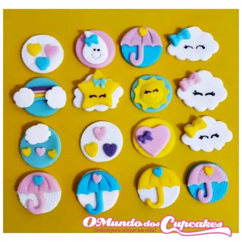 10 Apliques 3 cm Chuva de Amor