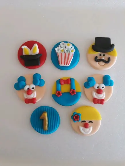 10 Apliques 3cm Circo Vintage