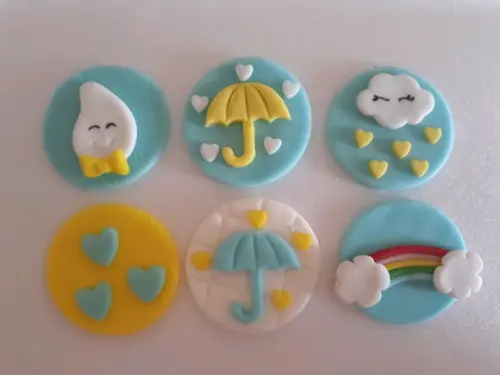 10 Apliques 5 cm Chuva de Amor