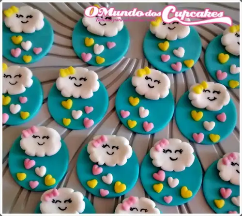 10 Apliques 5 cm Chuva de Amor