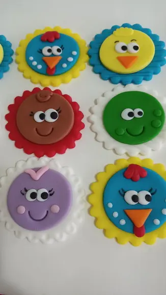 10 Apliques 5cm Pirulitos Galinha Pintadinha