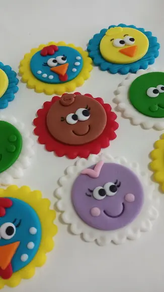 10 Apliques 5cm Pirulitos Galinha Pintadinha
