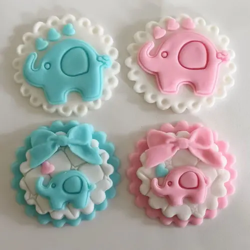10 Apliques 6cm Elefantinho para Cupcakes