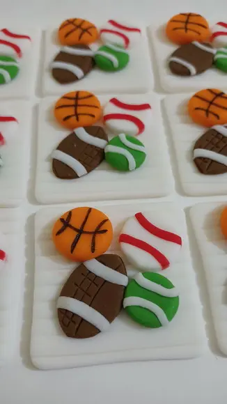 10 Apliques 6x6 cm Bolas Esportivas