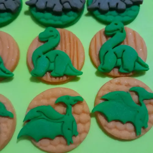 10 Apliques Açúcar para Doces Dinossauros