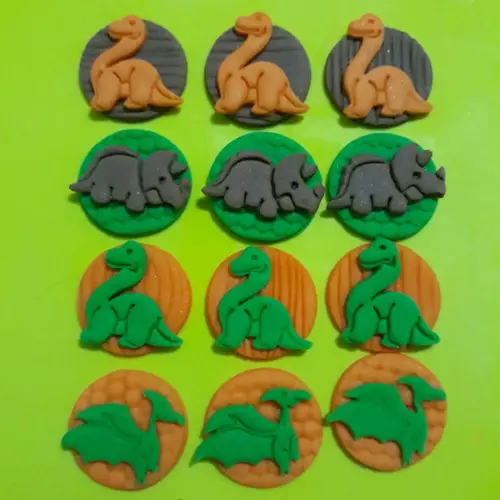 10 Apliques Açúcar para Doces Dinossauros