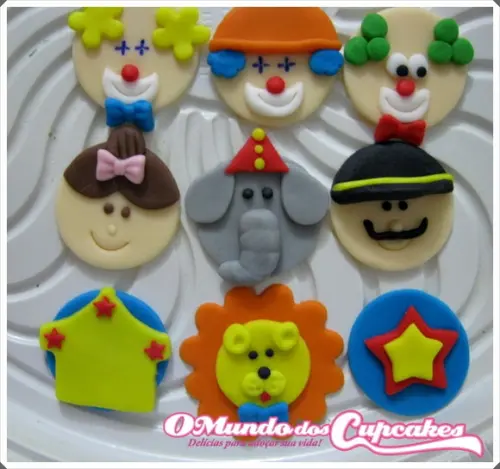 10 Apliques Comestíveis 5cm Pirulitos Circo