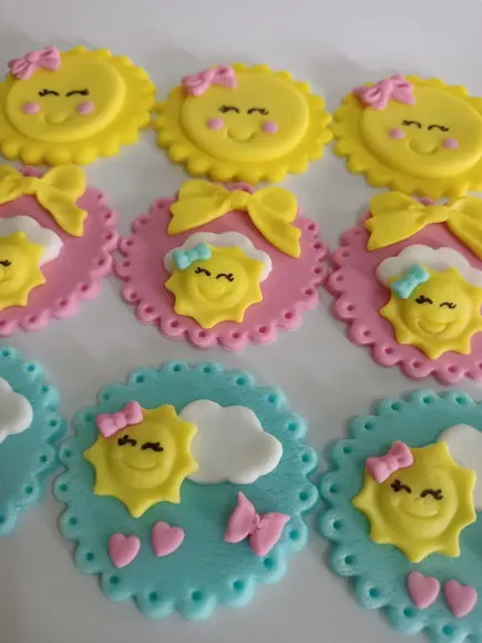 10 Apliques Cupcakes 6cm Raio de Sol