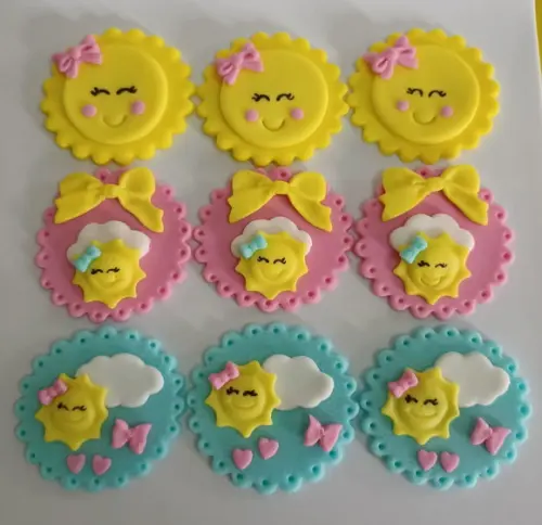 10 Apliques Cupcakes 6cm Raio de Sol