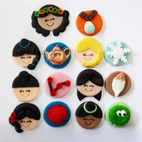 10 Apliques de açúcar 3 cm Docinhos Princesas