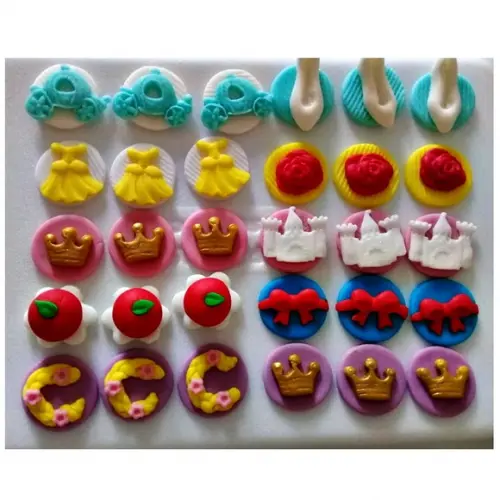 10 Apliques de açúcar 3 cm Docinhos Princesas