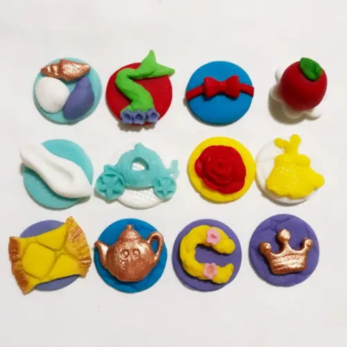 10 Apliques de açúcar 3 cm Docinhos Princesas