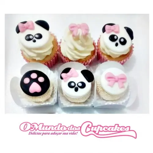 10 Apliques de açúcar 3 cm Panda