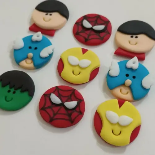 10 Apliques de Açúcar 3 cm Super Herois