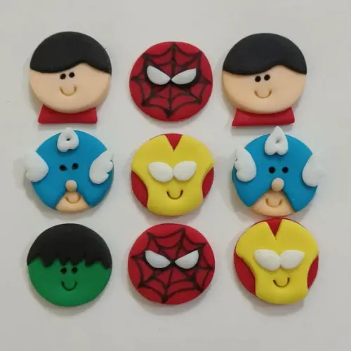 10 Apliques de Açúcar 3 cm Super Herois