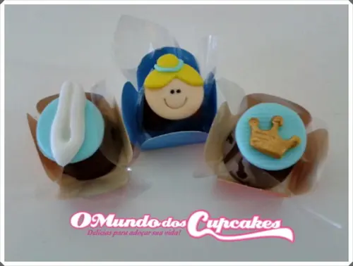 10 Apliques de açúcar 3cm Bombons Cinderela