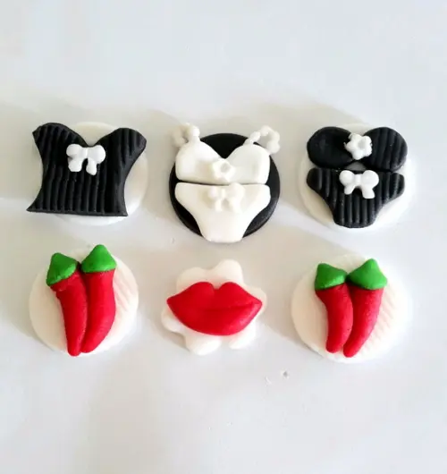 10 Apliques de açúcar 3cm chá panela lingerie Casamento