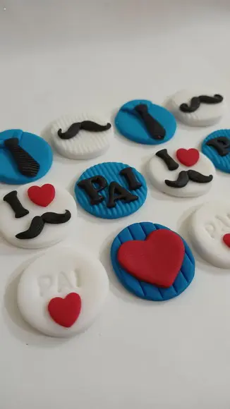 10 Apliques de Açúcar 3cm Dia dos Pais