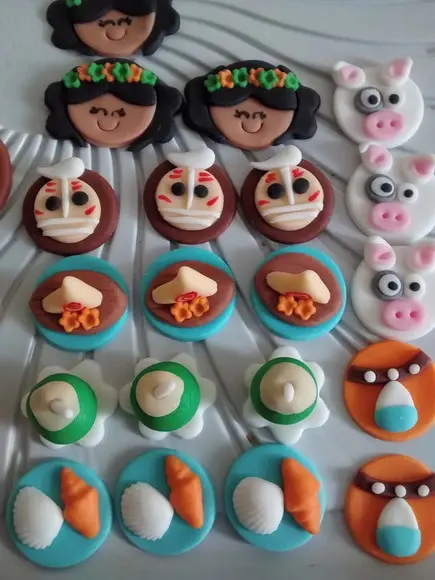 10 Apliques de açúcar 3cm docinhos Moana