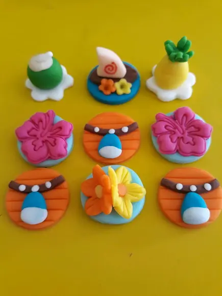 10 Apliques de açúcar 3cm docinhos Moana