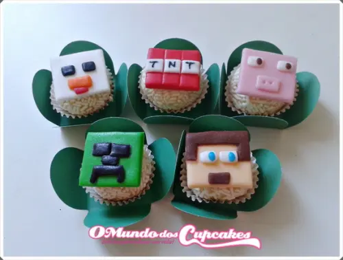 10 apliques de açúcar 3cm Minecraft