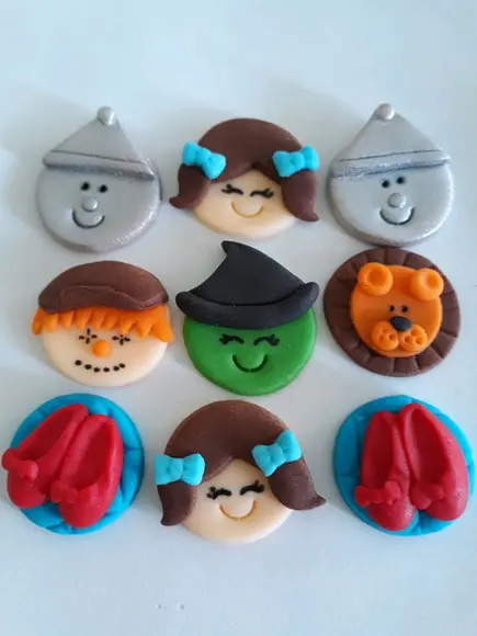 10 Apliques de açúcar 3cm para Doces Magico de Oz