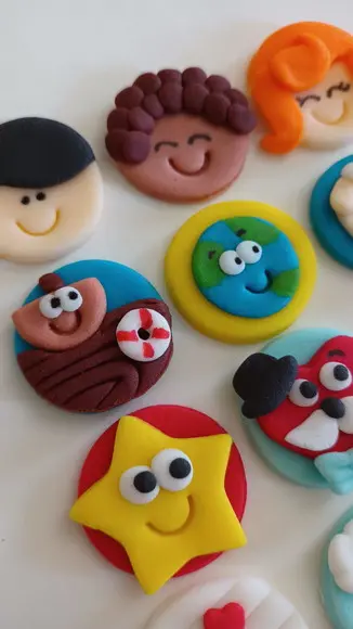 10 Apliques de Açúcar 3cm para Docinhos 3 Palavrinhas
