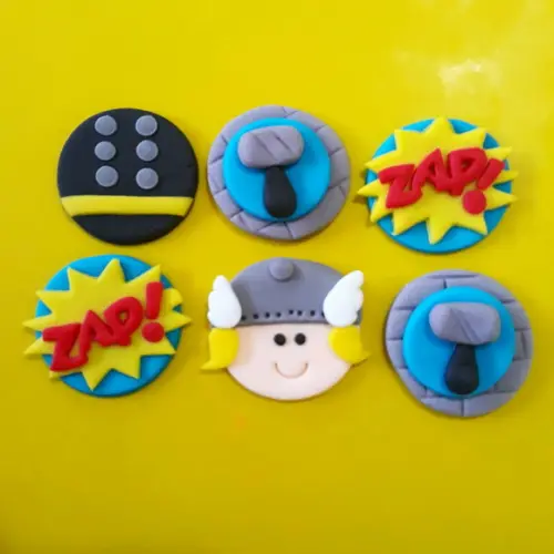 10 Apliques De Açúcar 4cm Thor